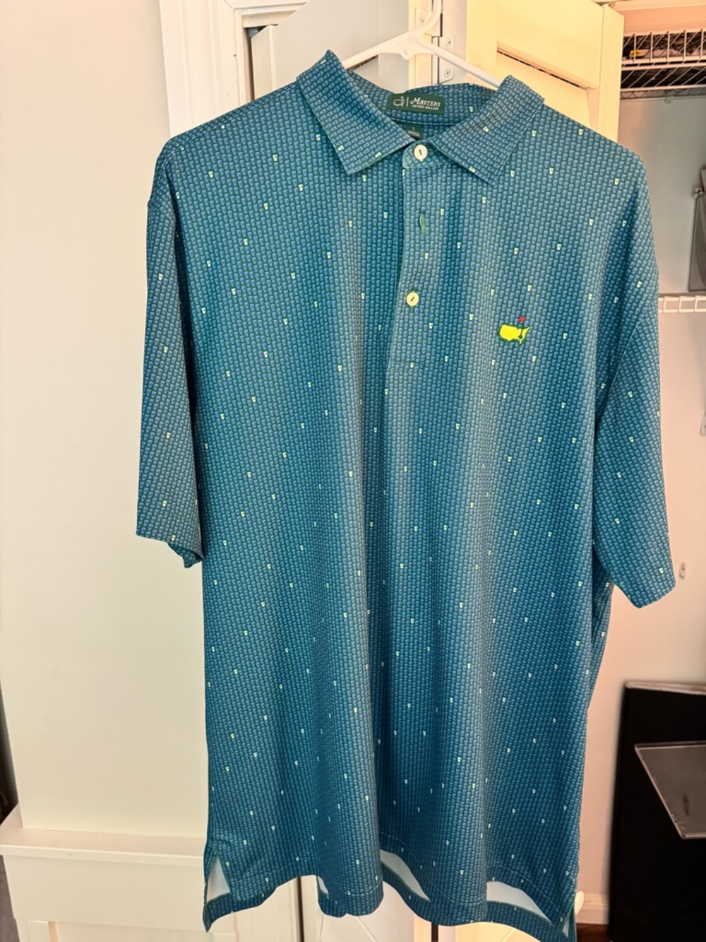 Peter Millar Teal Microdot Performance Polo